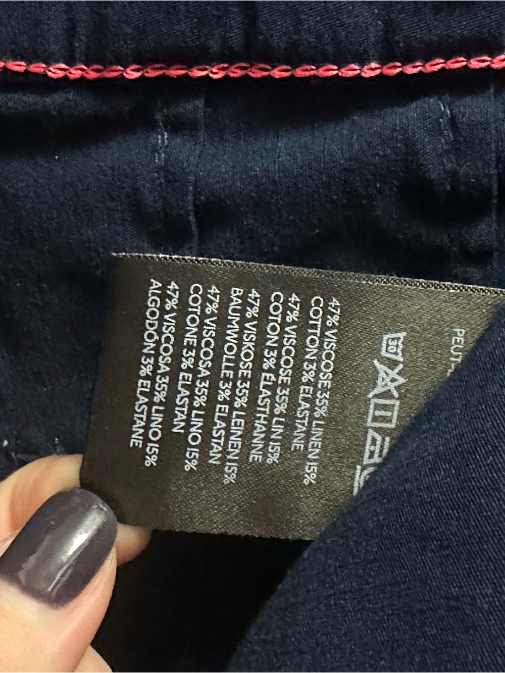 Maeve by Anthropologie Womens Navy Wide-Leg Chinos - Picture 5 of 5